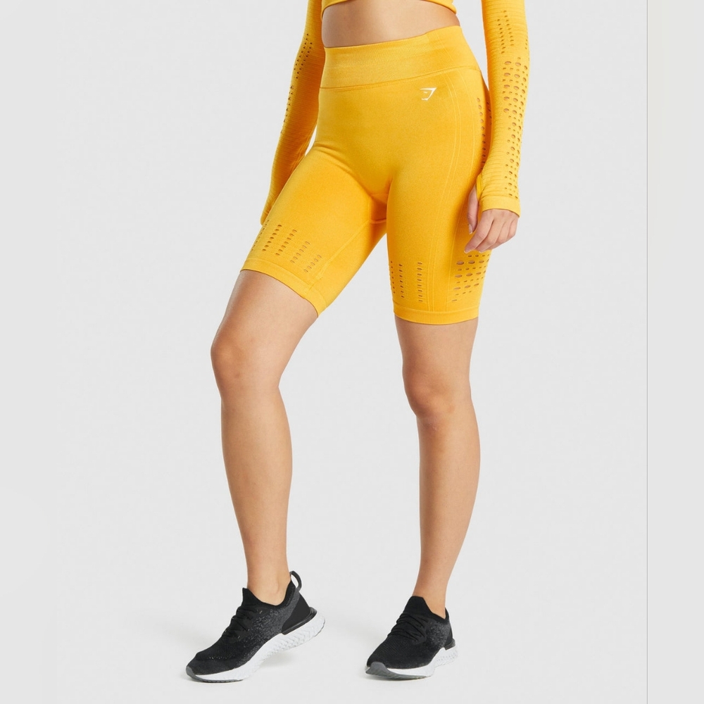 Gymshark Women's Seamless Yellow Bike Shorts